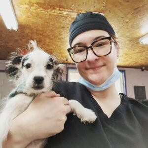 Jenny Morris with pup